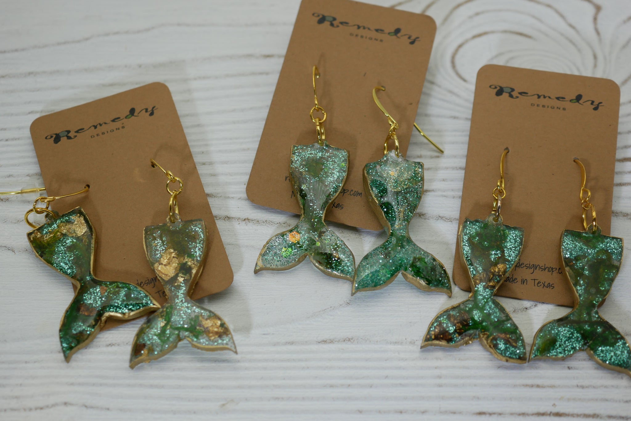 Moss Mermaid Tail earrings
