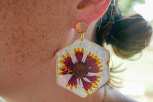 Texas blanket flower earrings