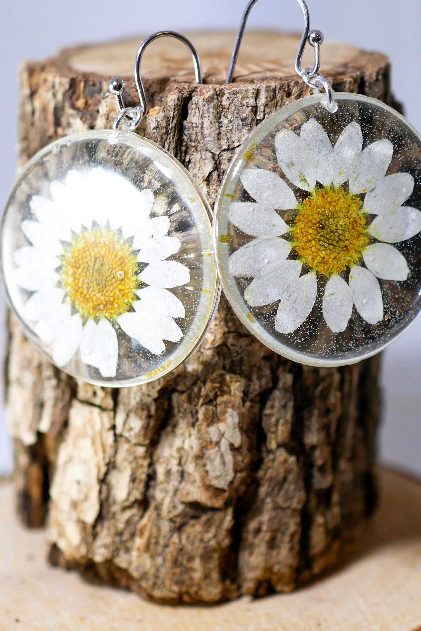 Load image into Gallery viewer, Large Daisy Disc Earrings
