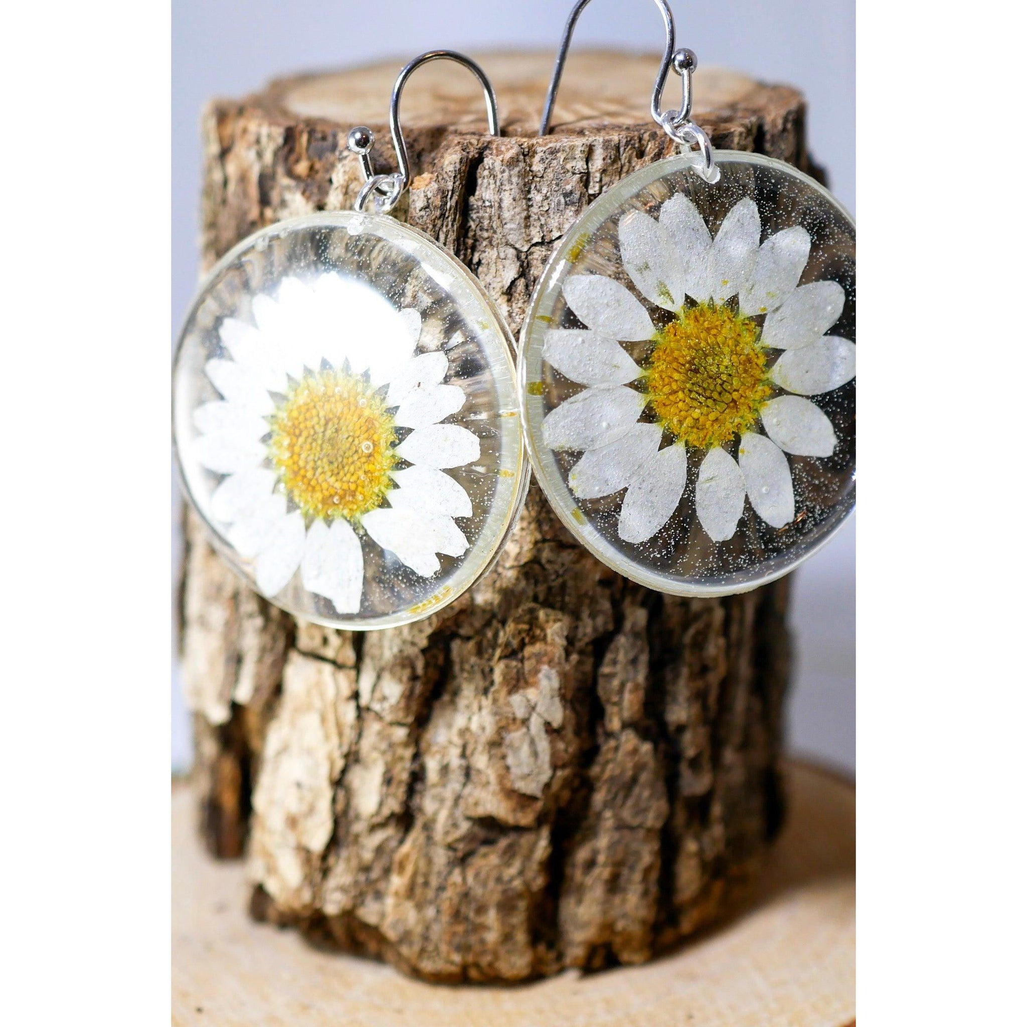 Large Daisy Disc Earrings