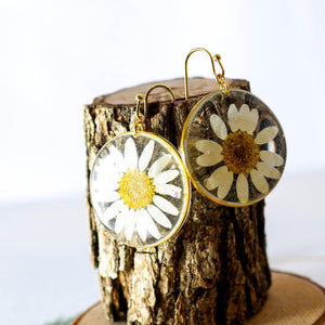 Large Daisy Disc Earrings