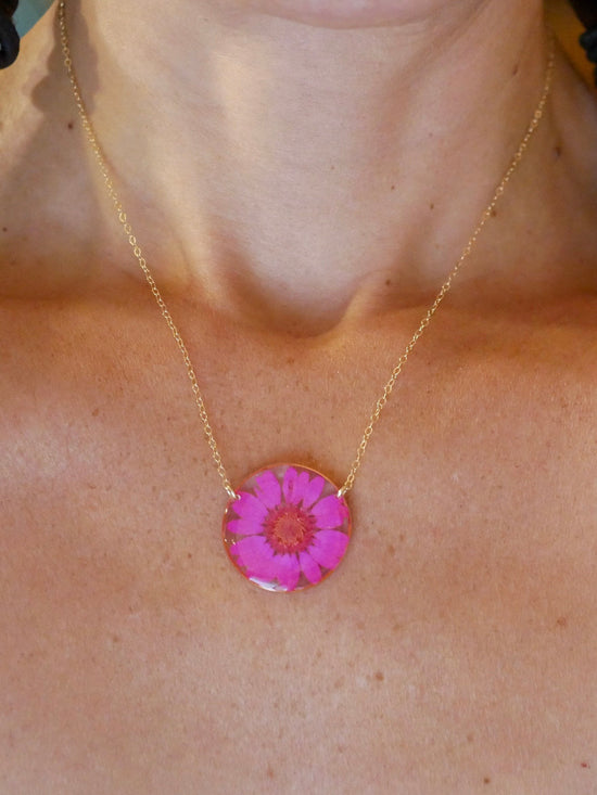 Pink Chrysanthemum necklace