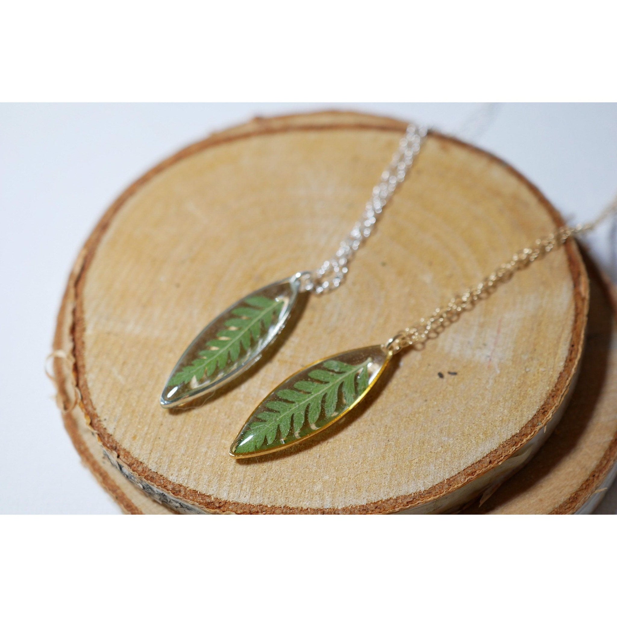 Tiny Fern Marquise Necklace