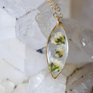 Tiny Baby's Breath Marquise necklace