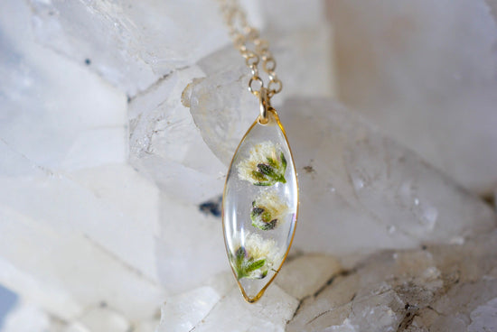 Tiny Baby's Breath Marquise necklace