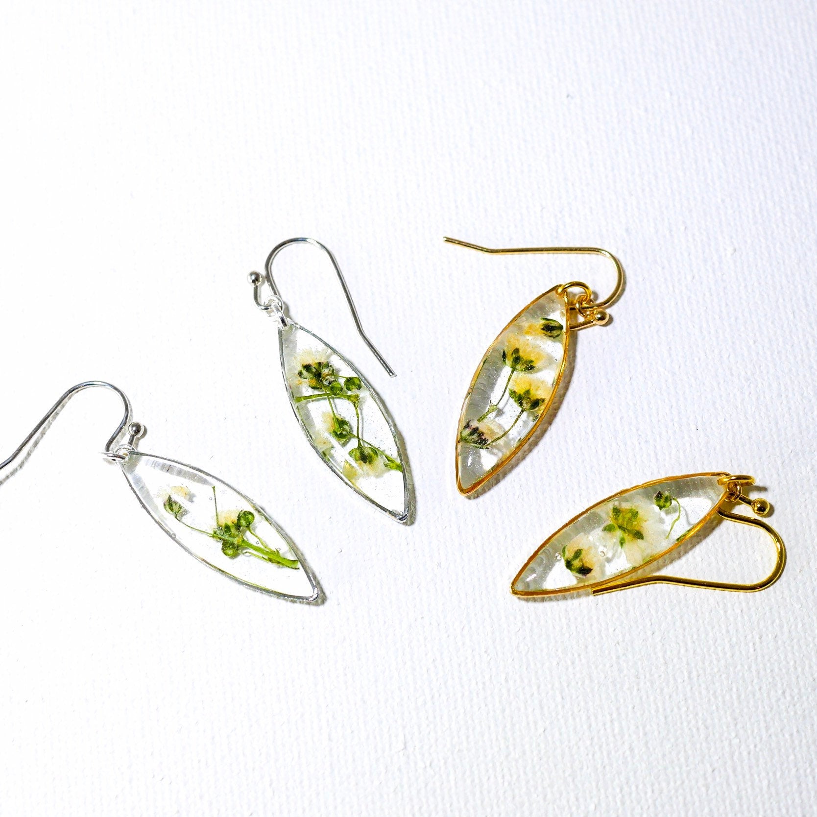 Tiny Babys Breath Marquise earrings
