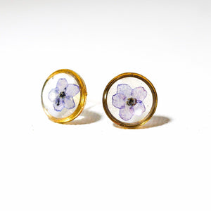 Tiny Forget me not Flower Stud Earrings