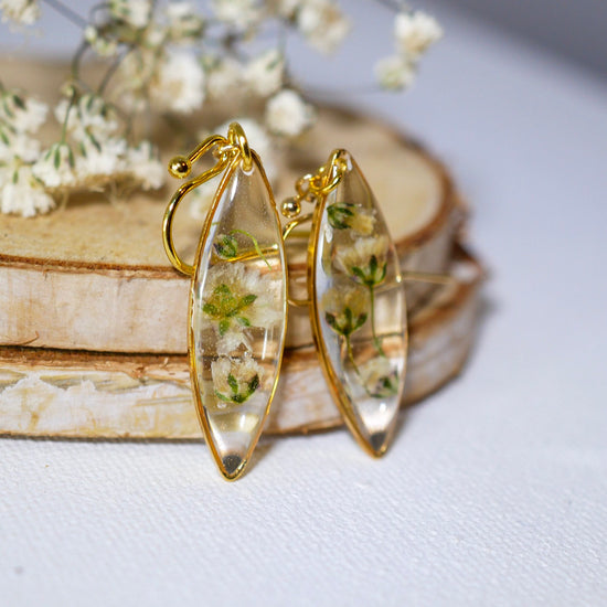 Tiny Babys Breath Marquise earrings