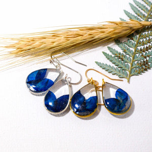 Texas Bluebonnet petal teardrop earrings