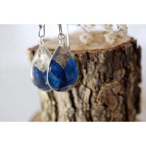 Texas Bluebonnet petal teardrop earrings