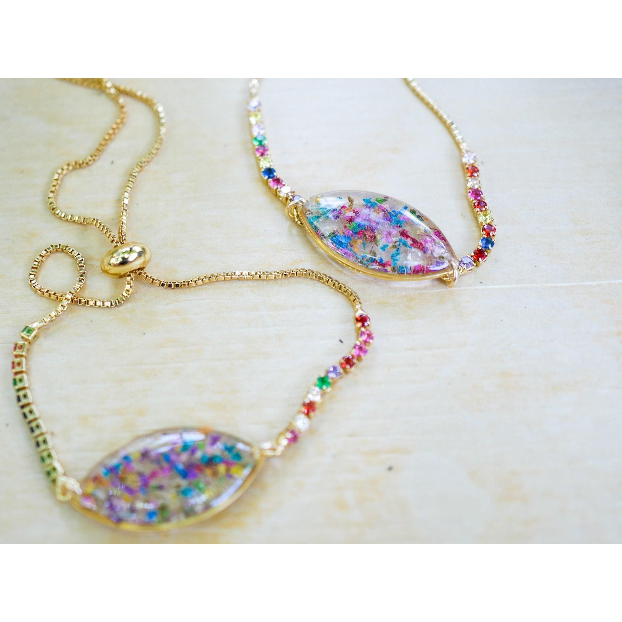 Rainbow Flower Confetti Bracelet