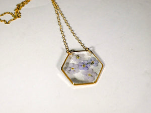 Forget-Me-Not Hexagon Necklace