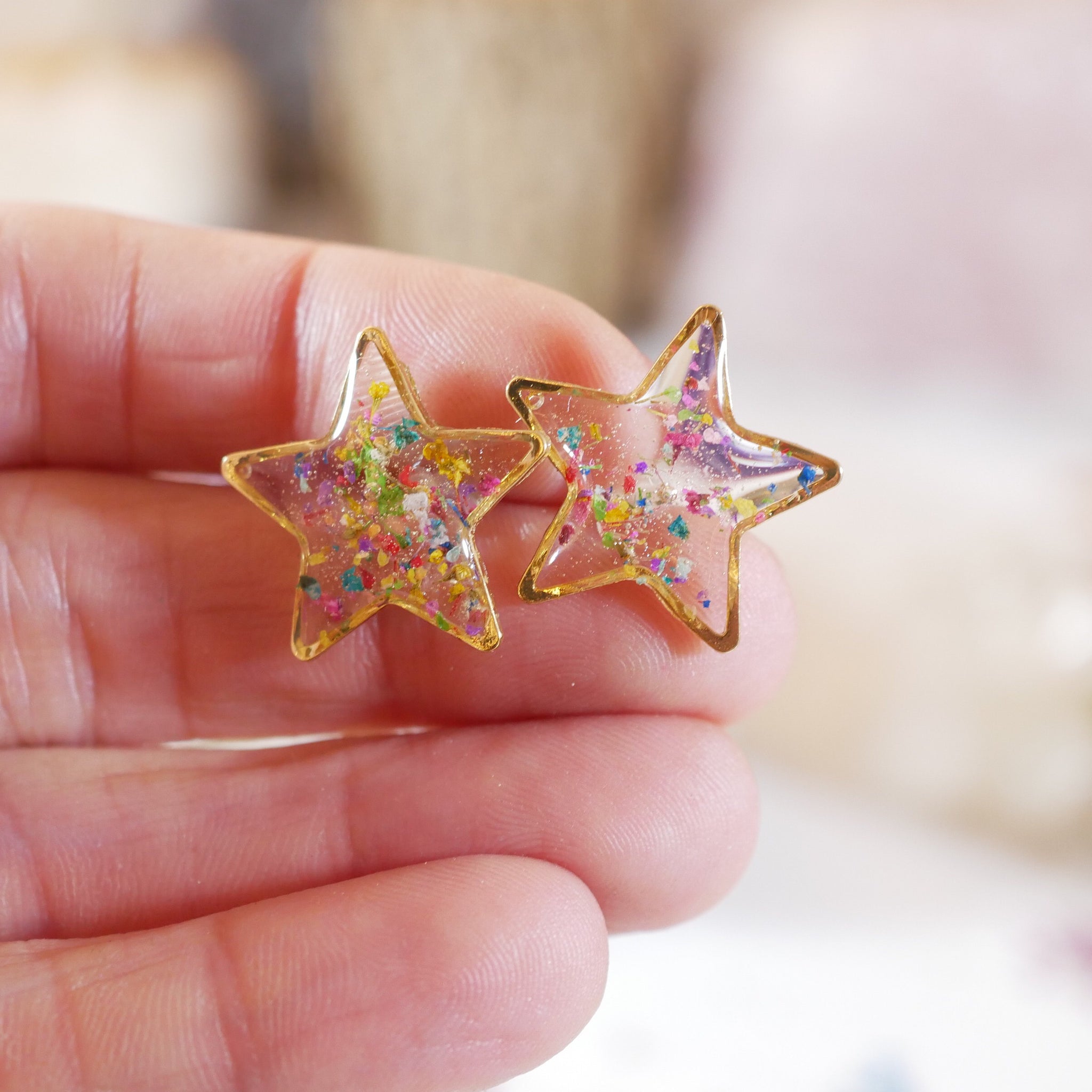 Gold Star stud Earrings