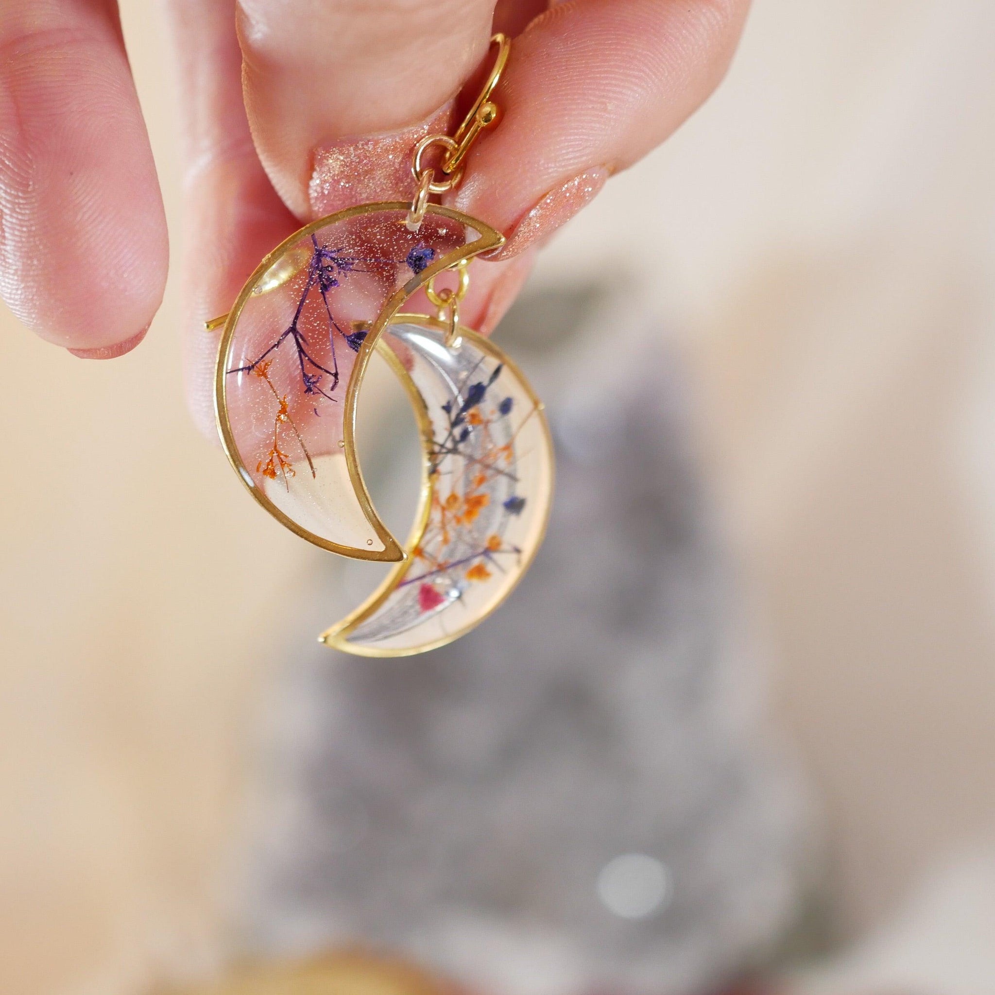 Flower Moon dangle Earrings