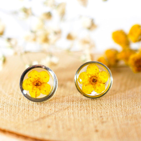 Mini Yellow Paper Flowers Stud Earrings | Sweethearts and Crafts