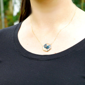 Bluebonnet Hexagon Necklace