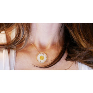 Pressed Daisy Necklace