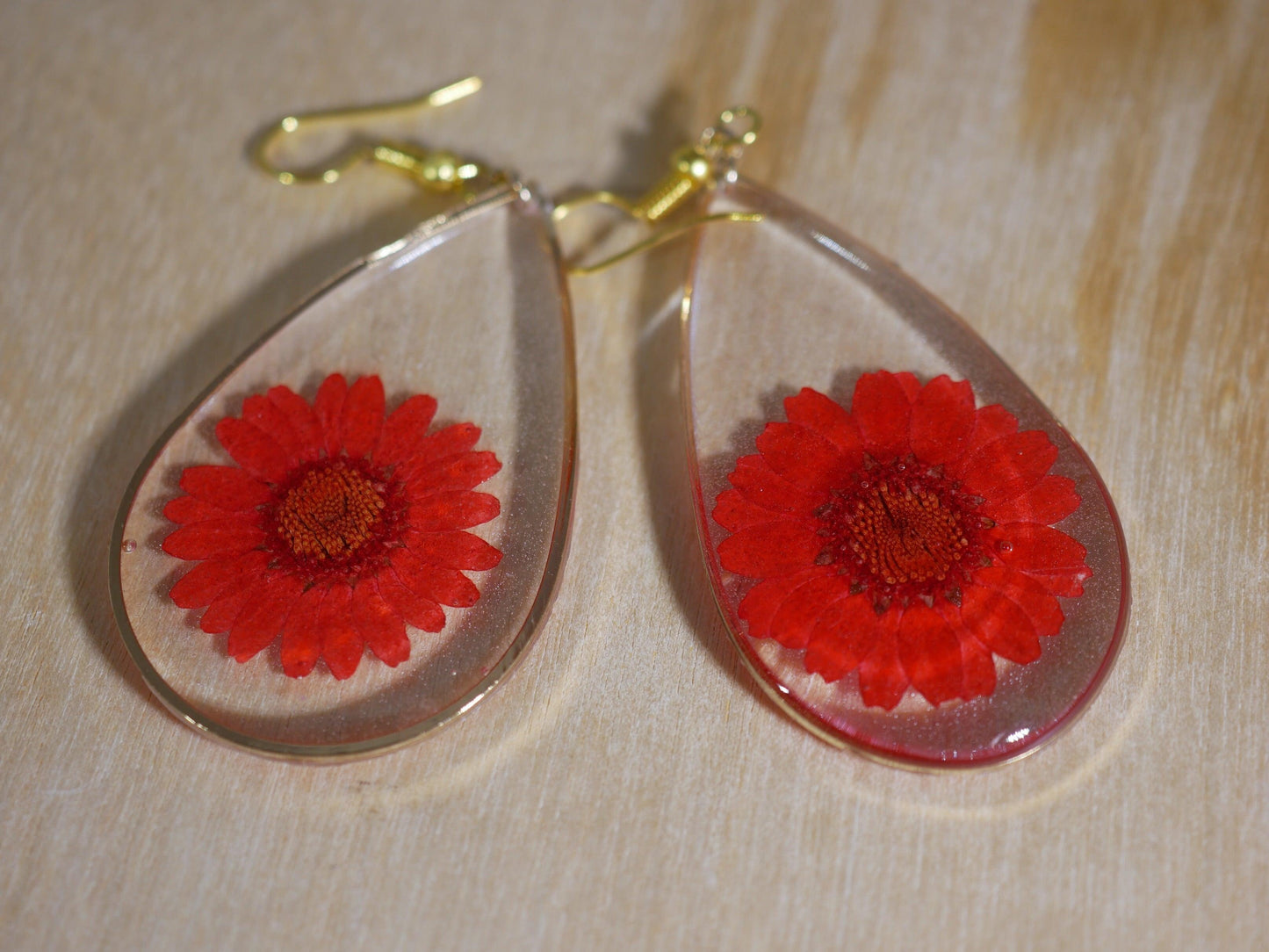 Earrings Blue-Red Orb Stud Earrings – Hanami Real Flower Jewelry