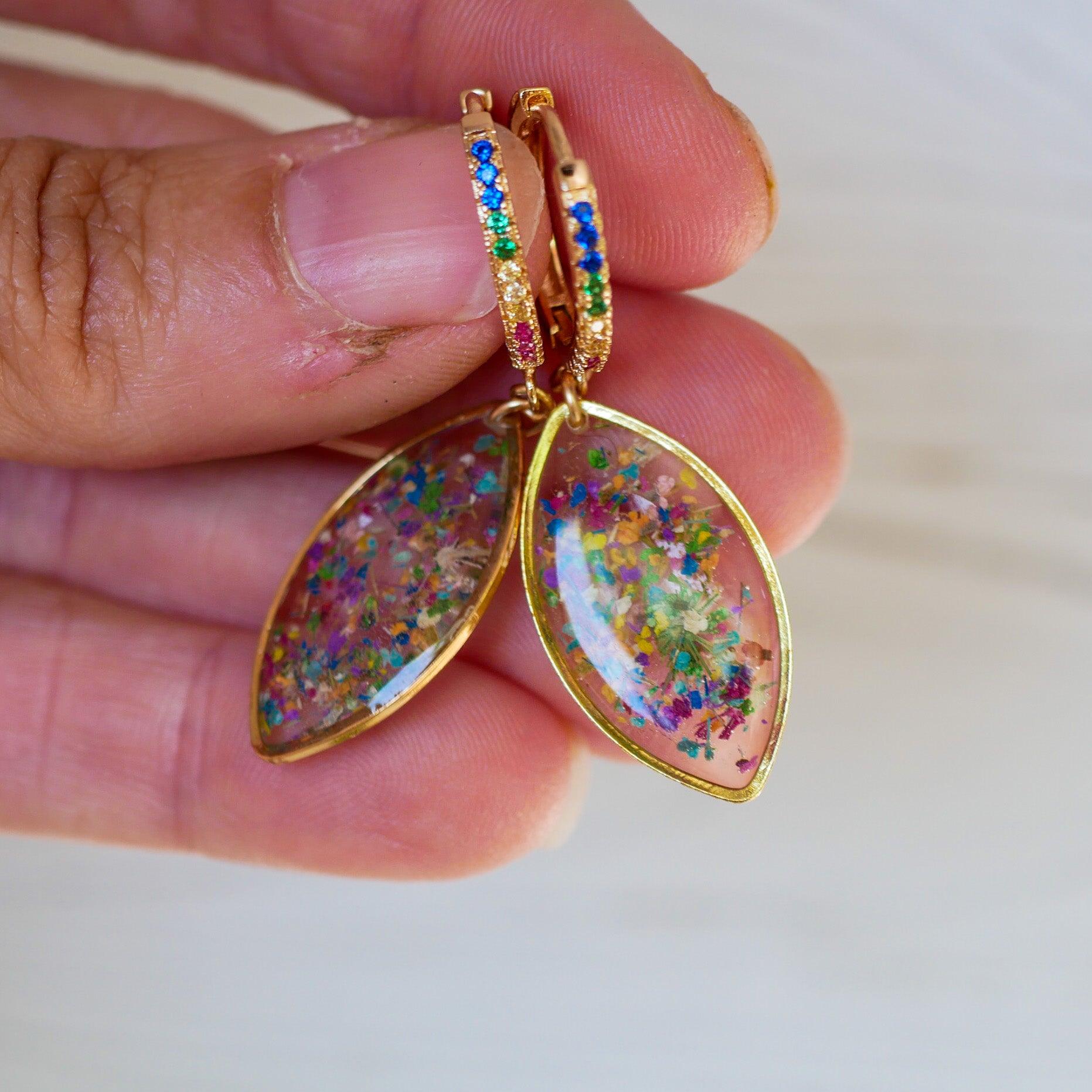 Rainbow Cubic Zirconia Huggie Hoops