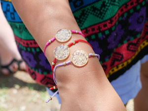 Pressed flower string bracelet