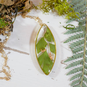Maidenhair Fern Ellipse Necklace