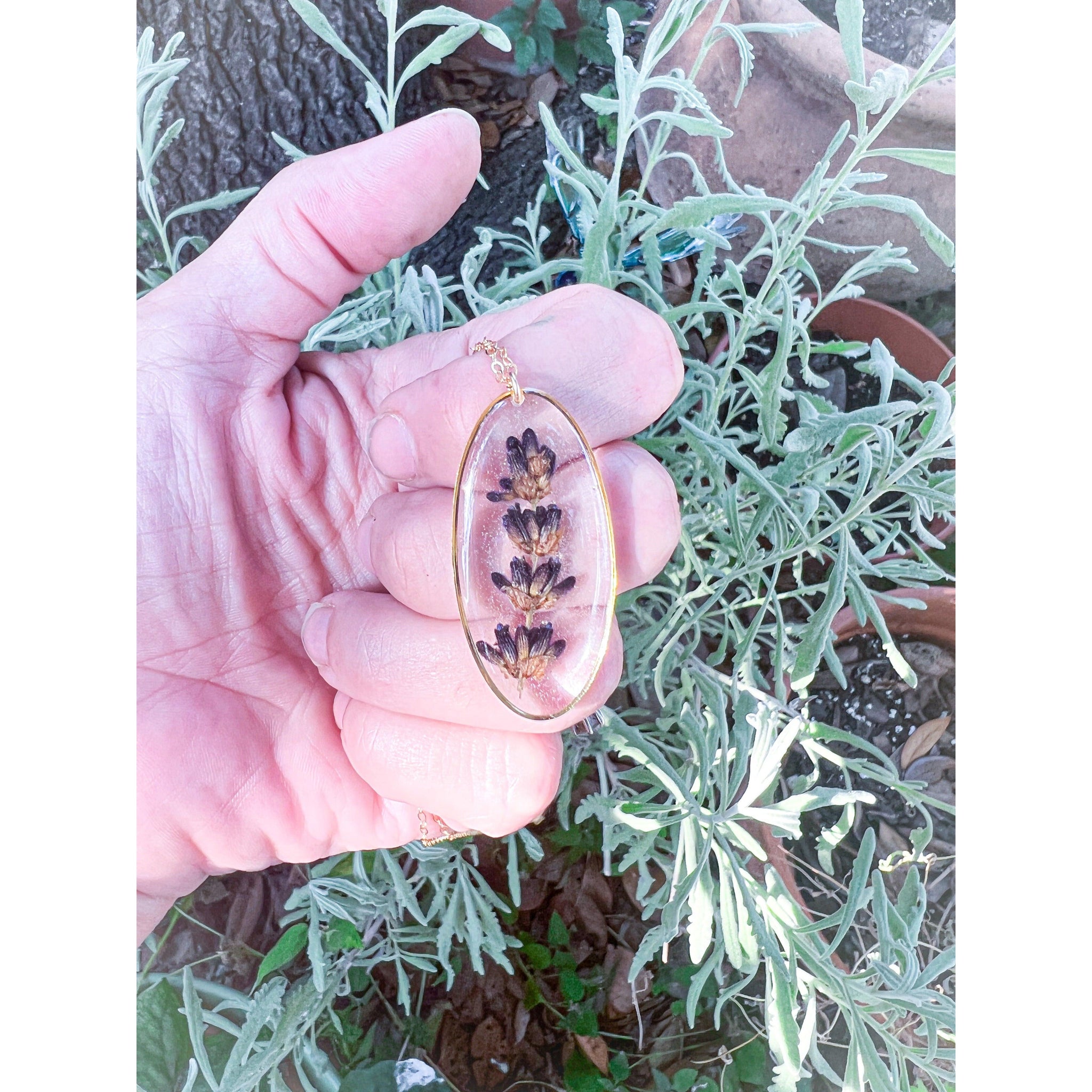 Lavender oval necklace