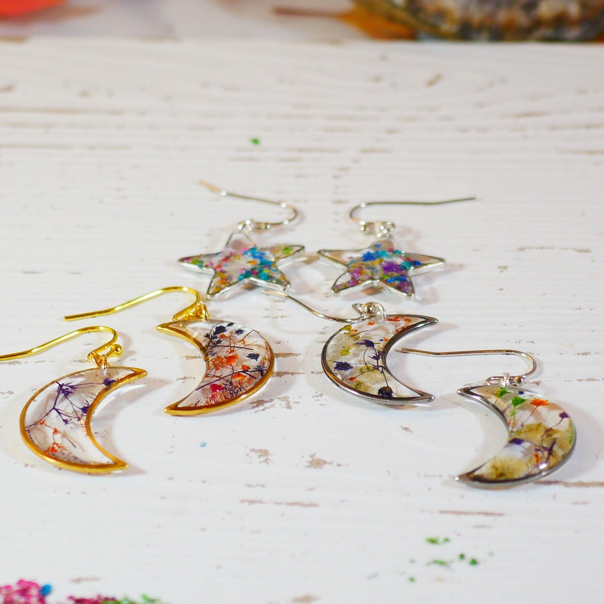 Flower Moon dangle Earrings