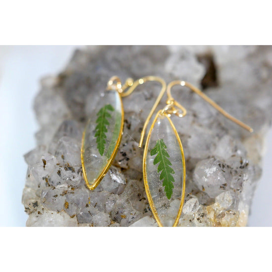 Tiny Fern Ellipse Earrings - Remedy Design Shop