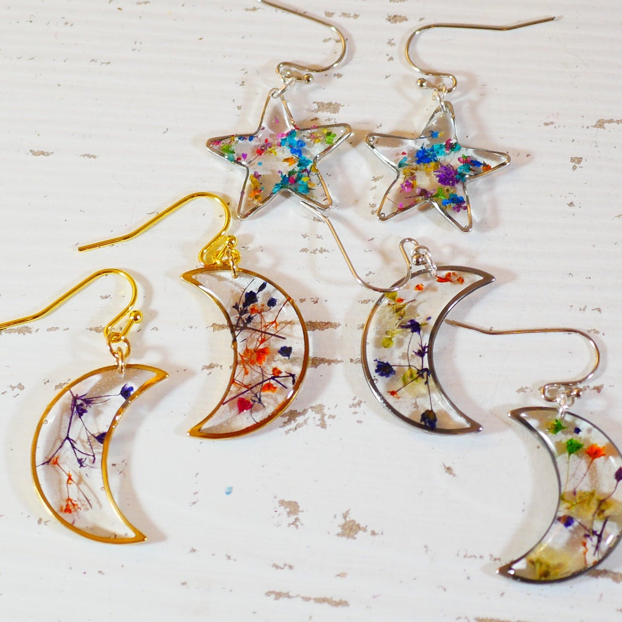 Flower Moon dangle Earrings