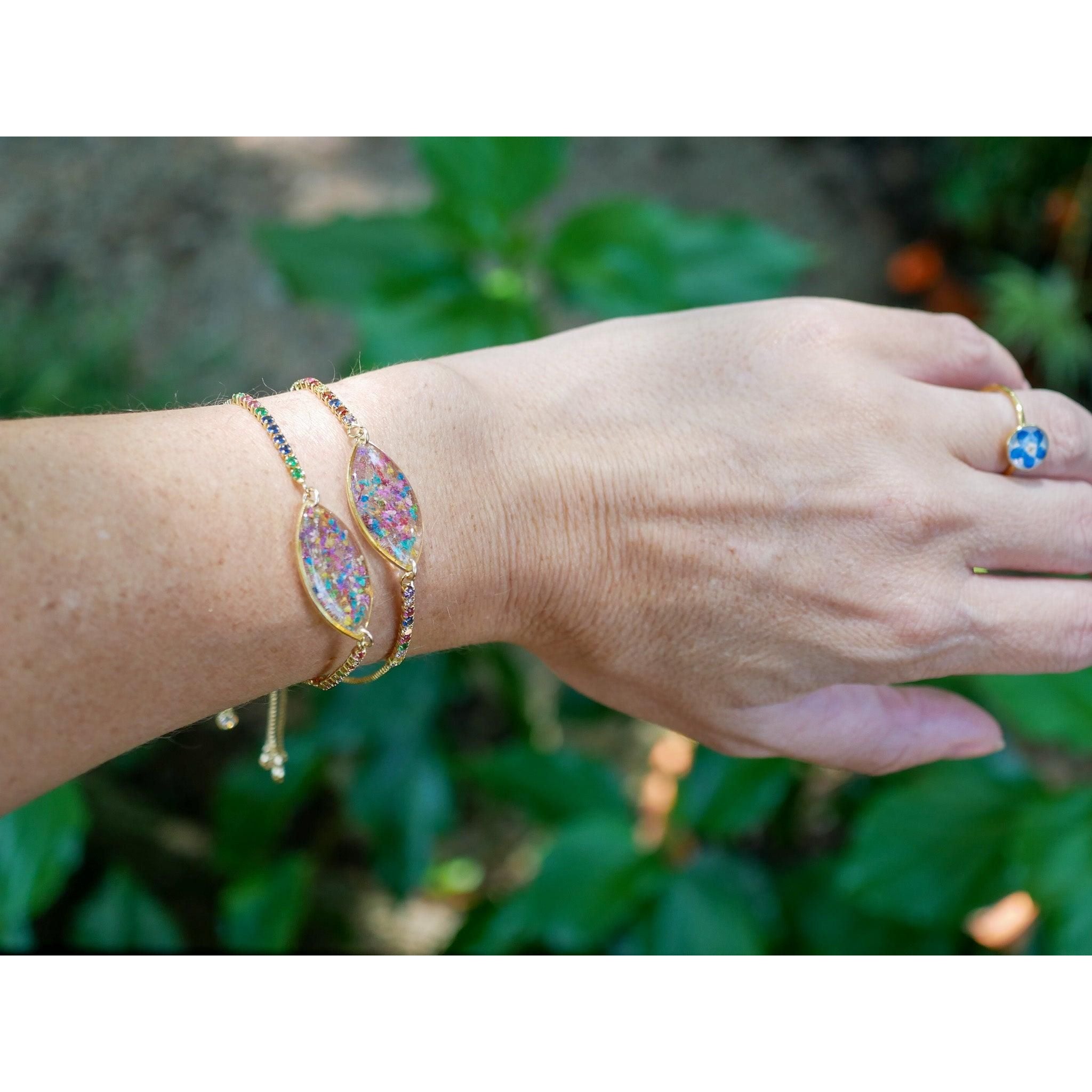 Rainbow Flower Confetti Bracelet