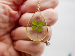 4 leaf clover teardrop necklace necklace