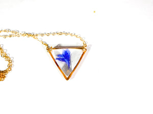 Dainty Cornflower triangle necklace