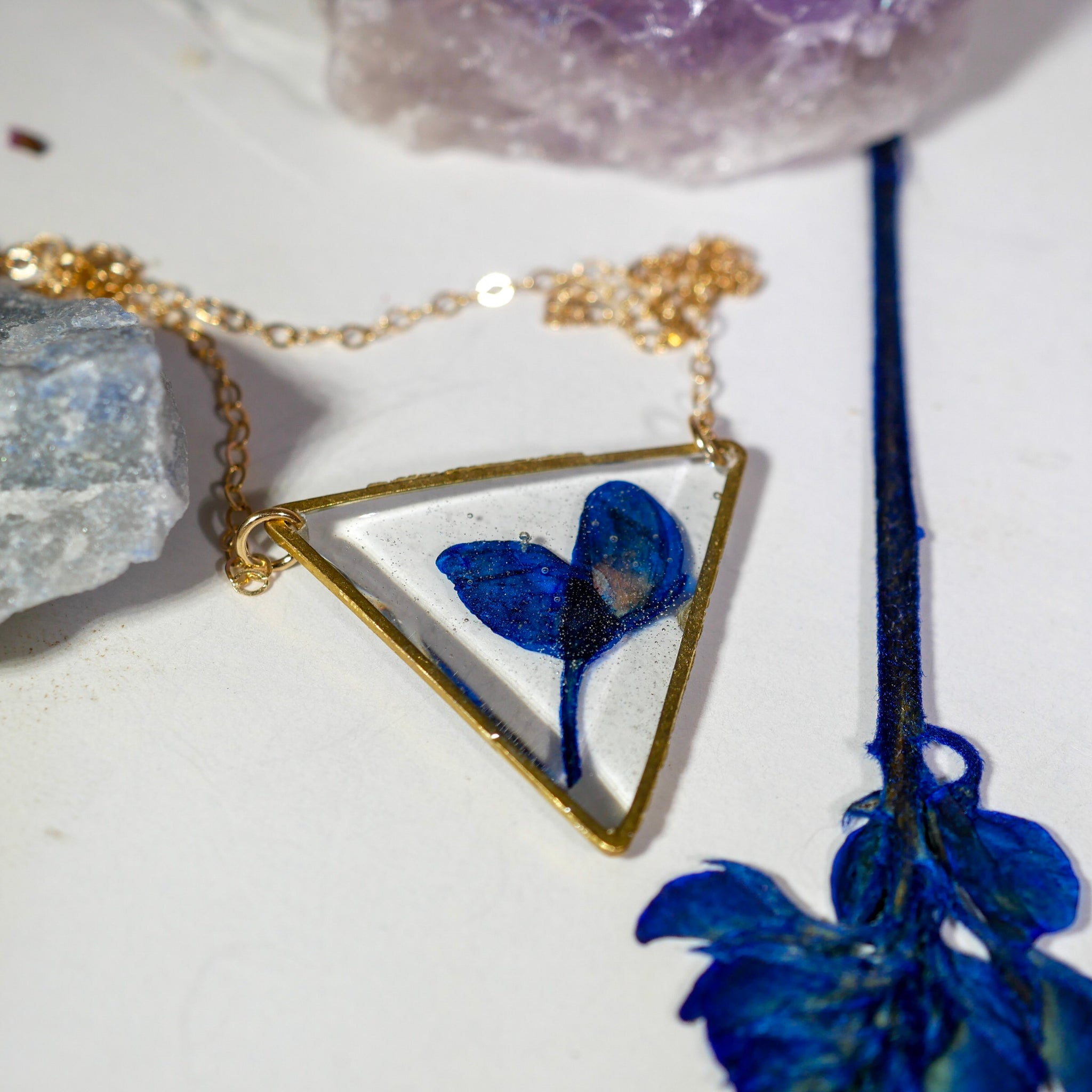 Bluebonnet Triangle Necklace