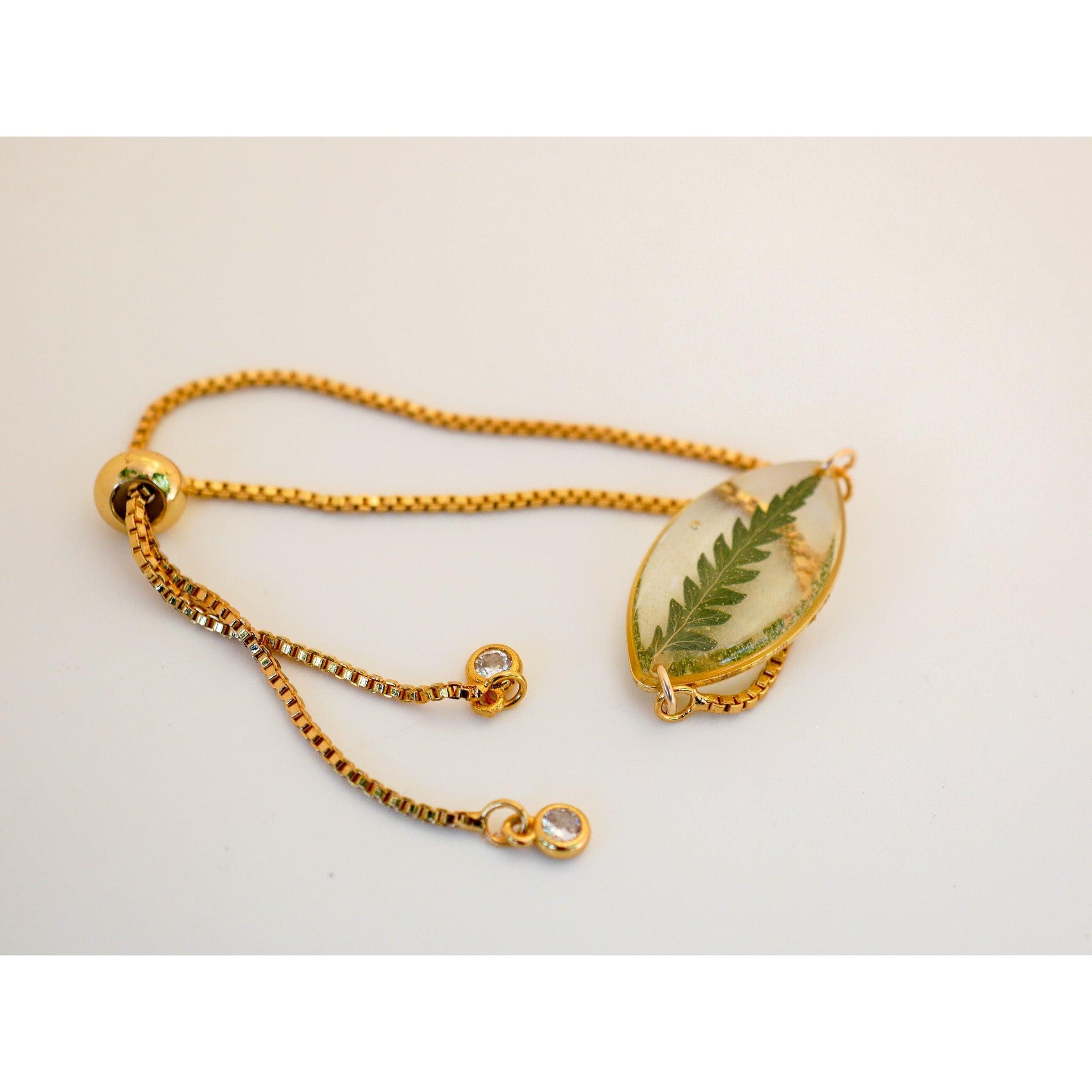 Dainty Fern Marquise Bracelet