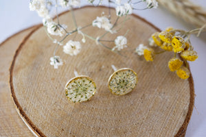 White Queen Anne's Lace flower studs