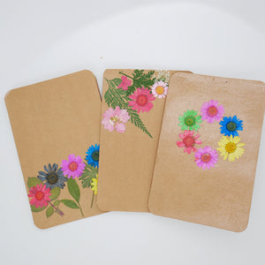 Pack of 3 Pressed Flower Greeting Cards