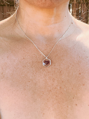 Heart shaped rose petal necklace