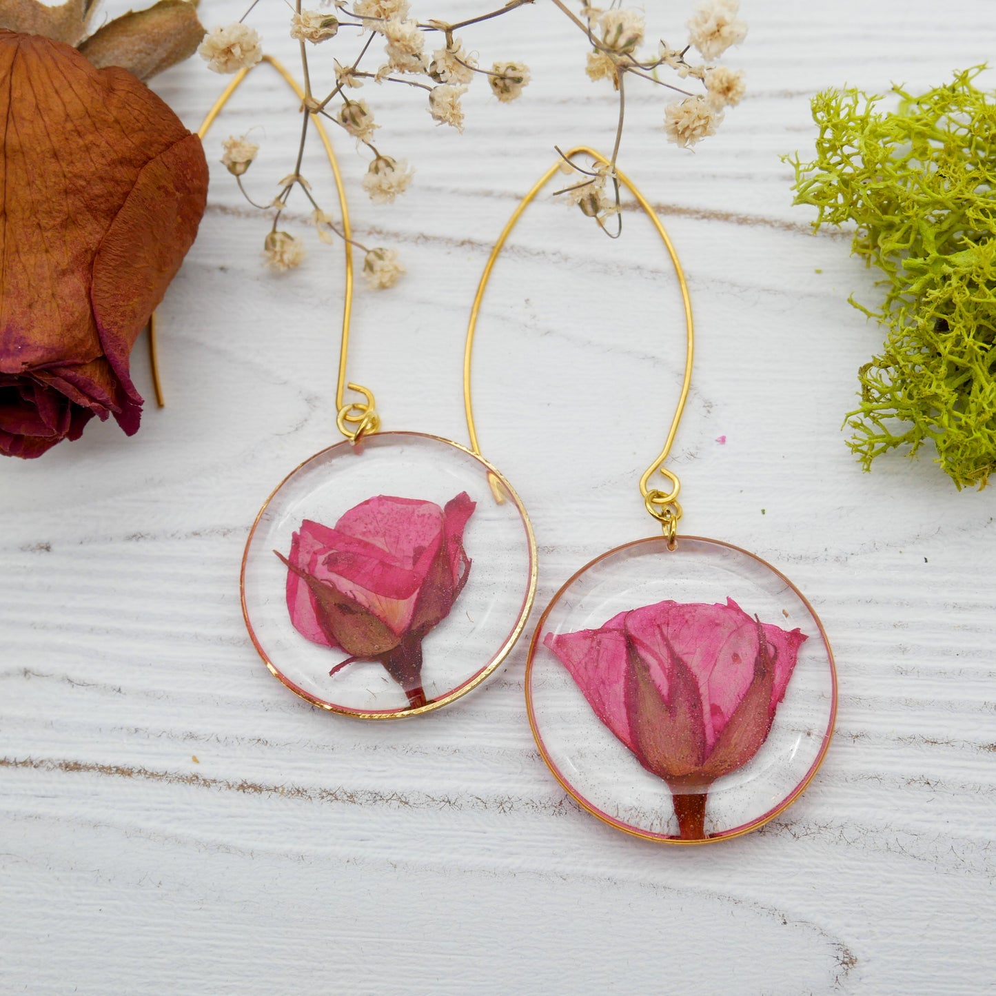 Large Rose Statement Earrings