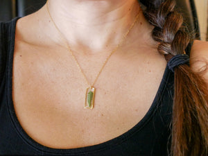 Vertical bar fern necklace